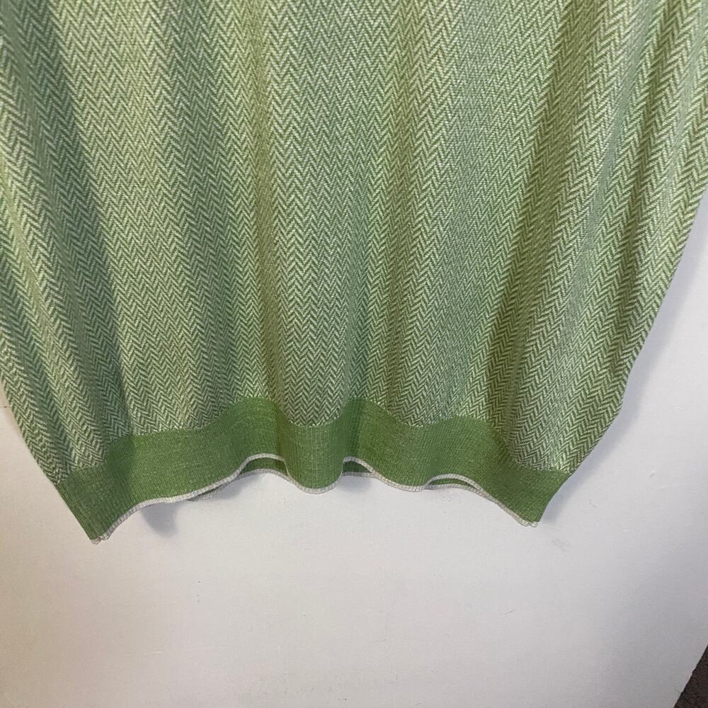 Peter Millar NWT Green Chevron Silk Cotton Cashmere Blend Vest Sz XL 1/4 Zip - Picture 2 of 11